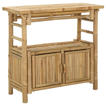 Konsolbord med hylla med dörr Naturfärg 80 x 35 x 75 cm Bambus