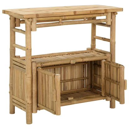 Konsolbord med hylla med dörr Naturfärg 80 x 35 x 75 cm Bambus
