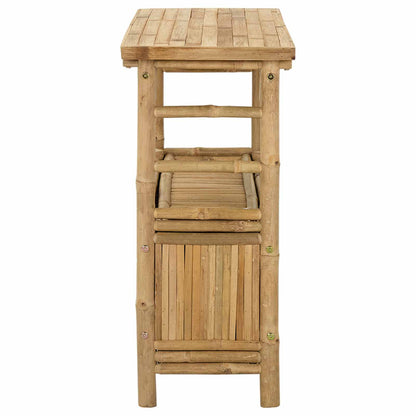 Konsolbord med hylla med dörr Naturfärg 80 x 35 x 75 cm Bambus