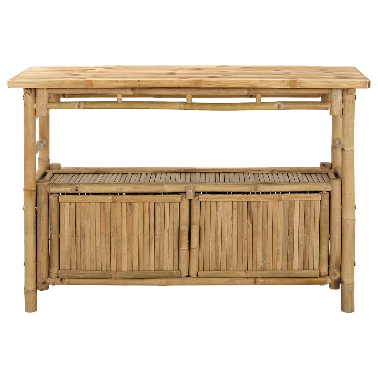 Konsolbord med hylla med dörr Naturfärg 110 x 35 x 75 cm Bambus