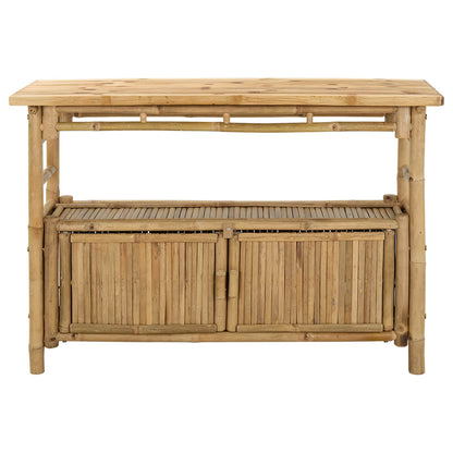 Konsolbord med hylla med dörr Naturfärg 110 x 35 x 75 cm Bambus