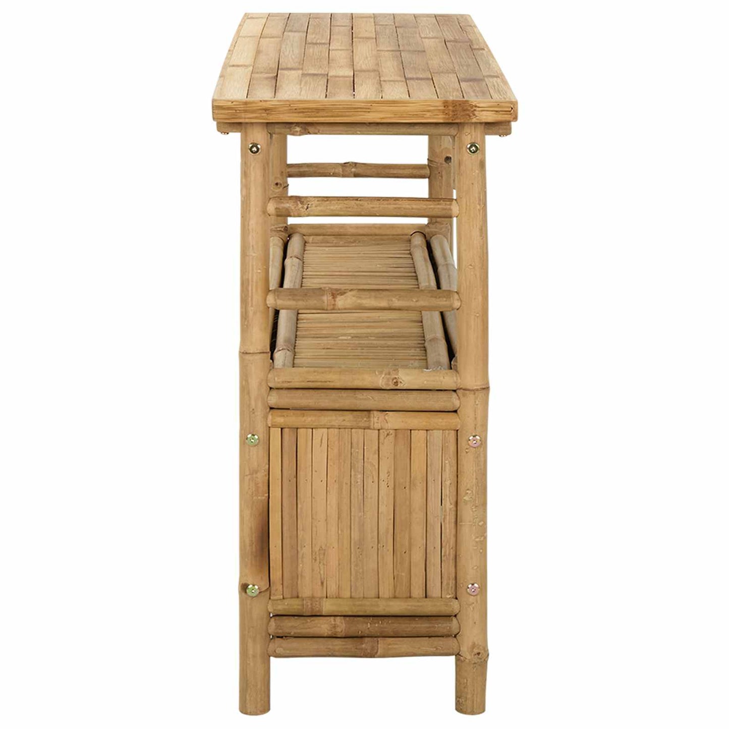 Konsolbord med hylla med dörr Naturfärg 110 x 35 x 75 cm Bambus