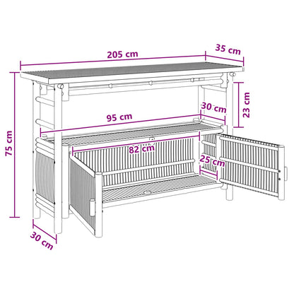 Konsolbord med hylla med dörr Naturfärg 110 x 35 x 75 cm Bambus