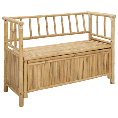 Trädgårdsförvaringsbänk Naturfärg 110 x 47 x 80 cm Bambus
