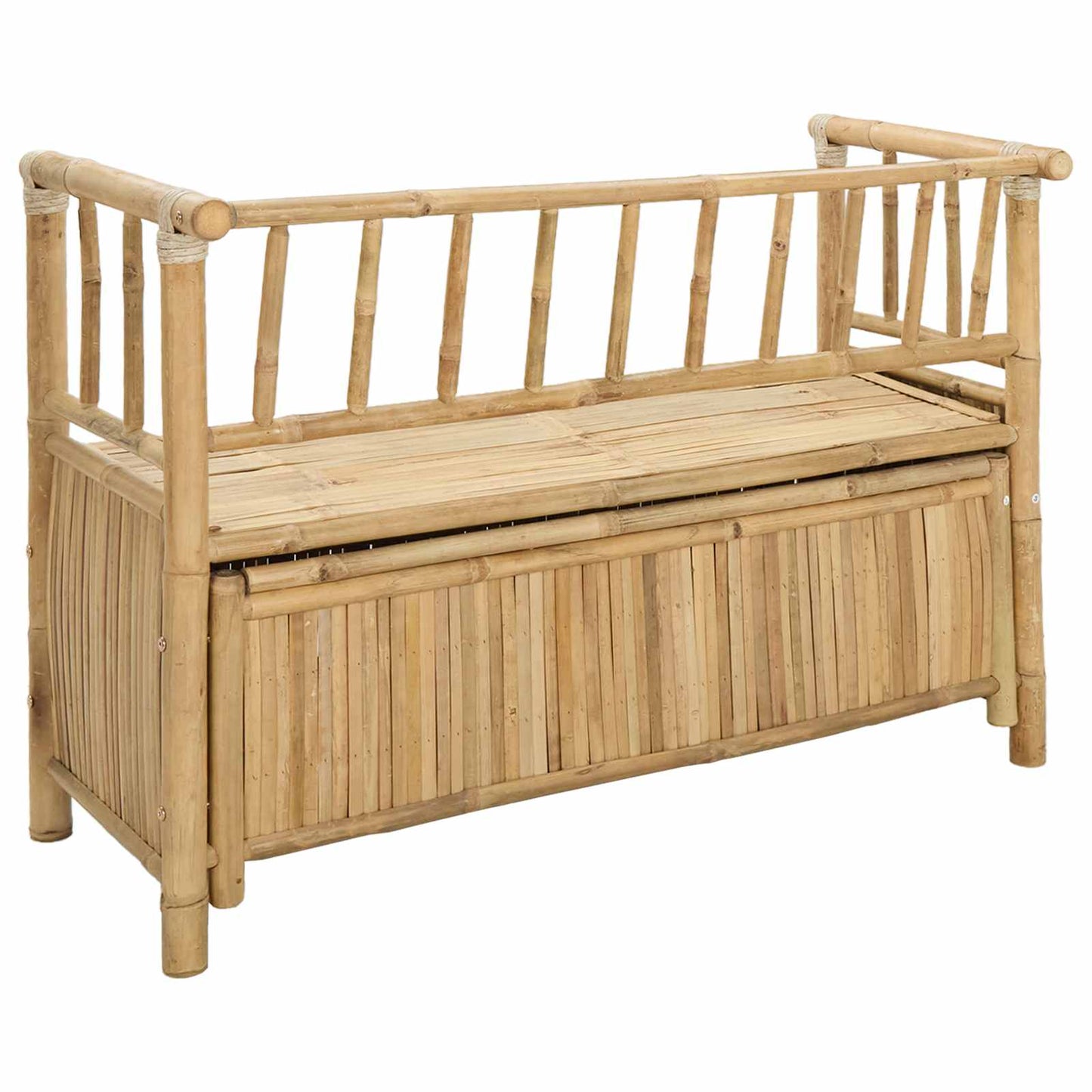 Trädgårdsförvaringsbänk Naturfärg 110 x 47 x 80 cm Bambus