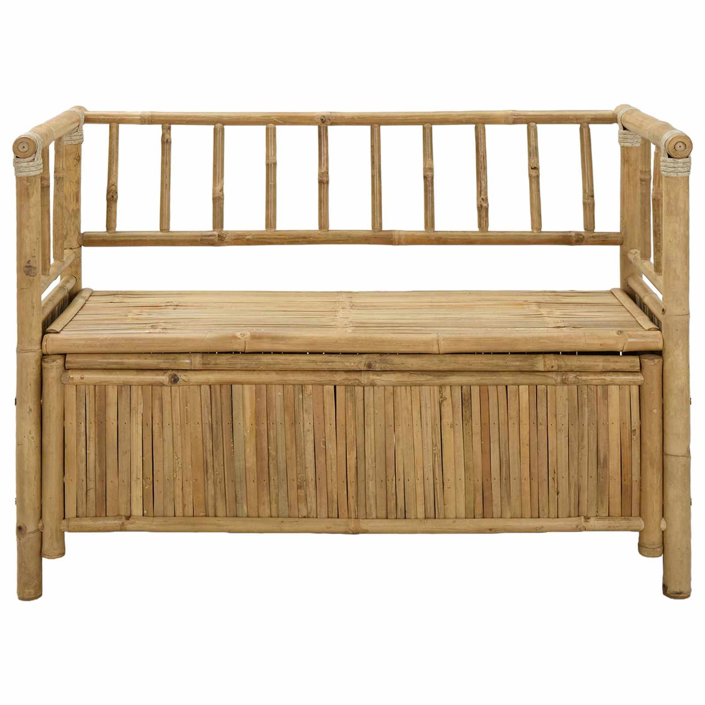 Trädgårdsförvaringsbänk Naturfärg 110 x 47 x 80 cm Bambus