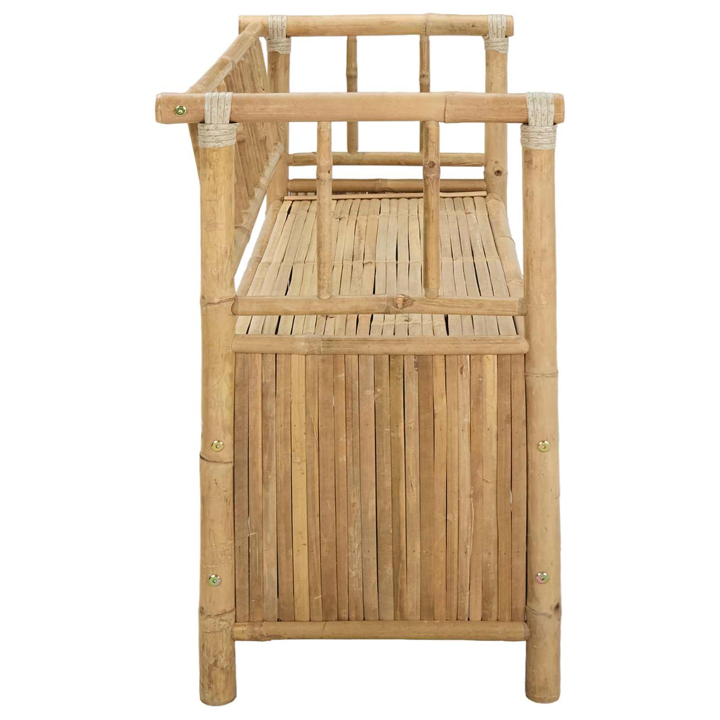 Trädgårdsförvaringsbänk Naturfärg 110 x 47 x 80 cm Bambus