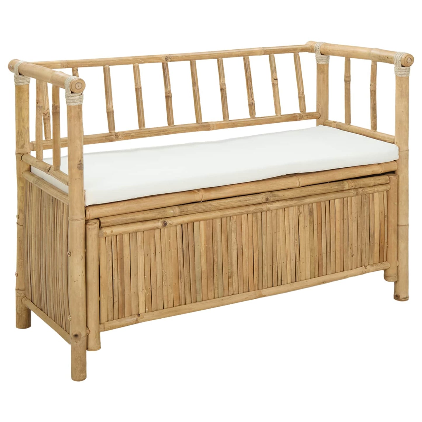 Trädgårdsförvaringsbänk Naturfärg 110 x 47 x 80 cm Bambus