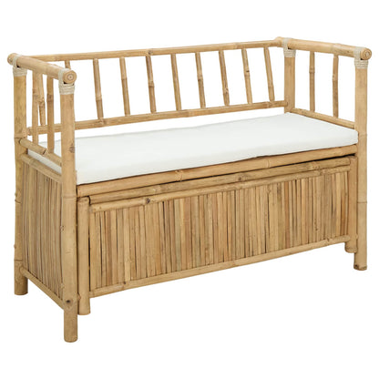 Trädgårdsförvaringsbänk Naturfärg 110 x 47 x 80 cm Bambus