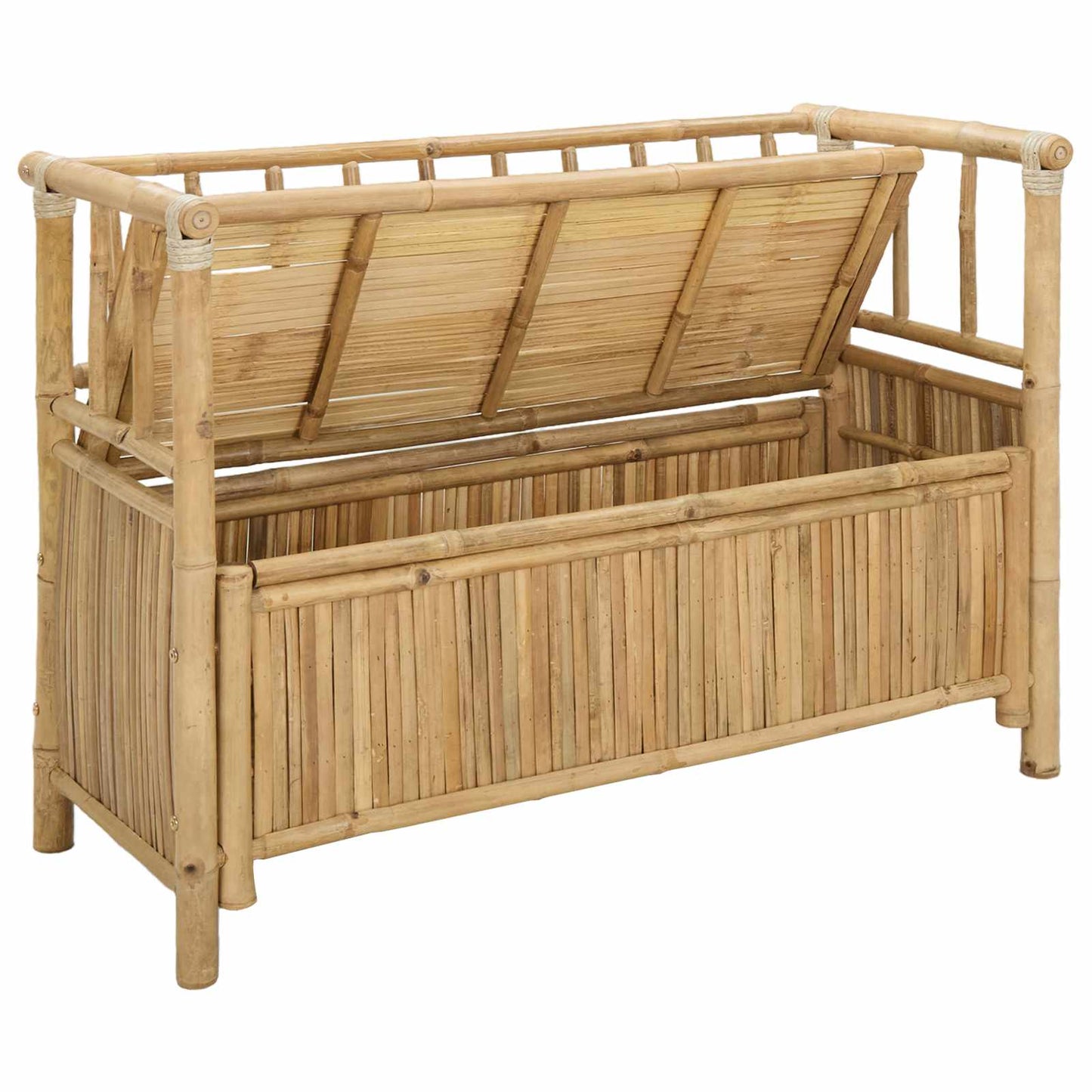 Trädgårdsförvaringsbänk Naturfärg 110 x 47 x 80 cm Bambus