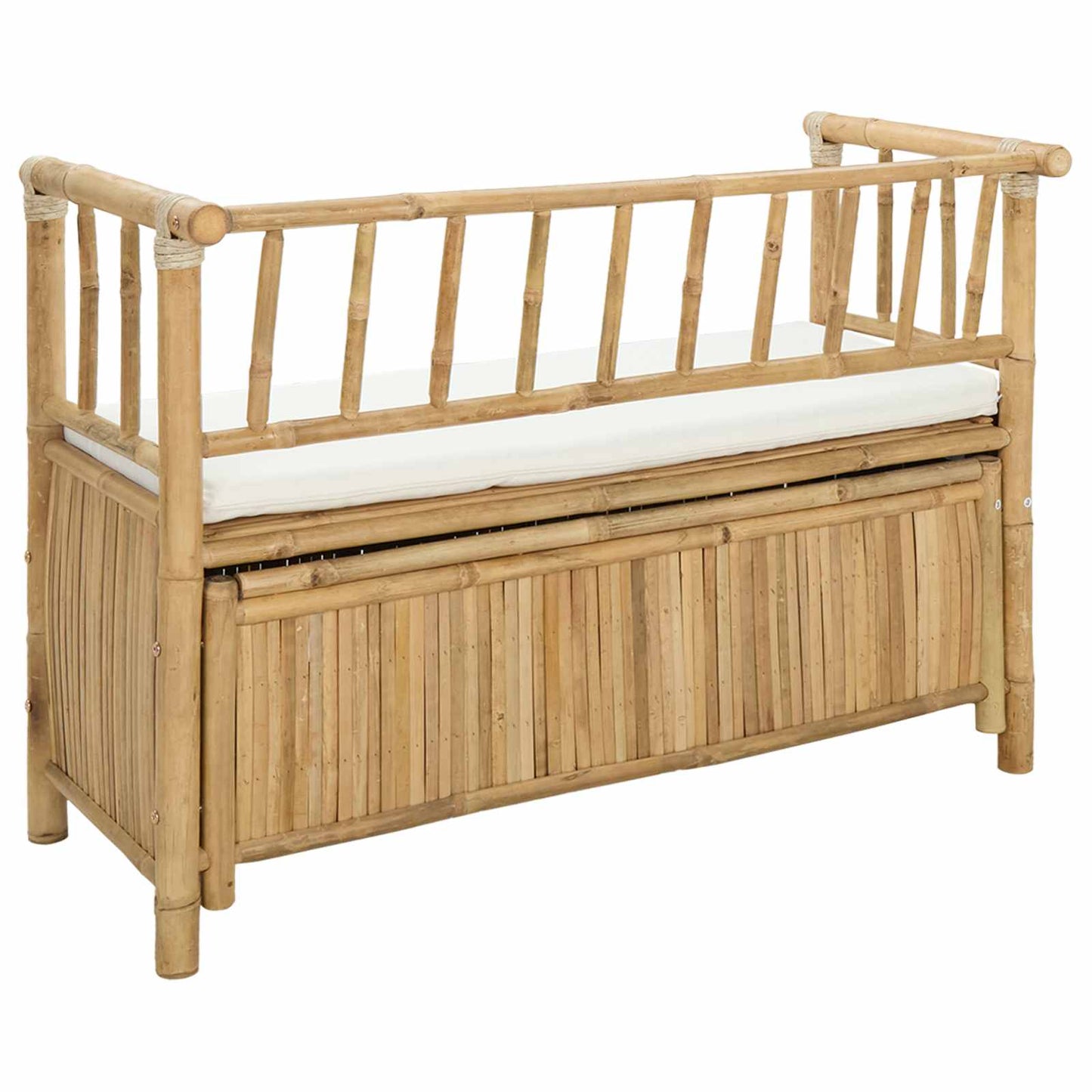Trädgårdsförvaringsbänk Naturfärg 110 x 47 x 80 cm Bambus