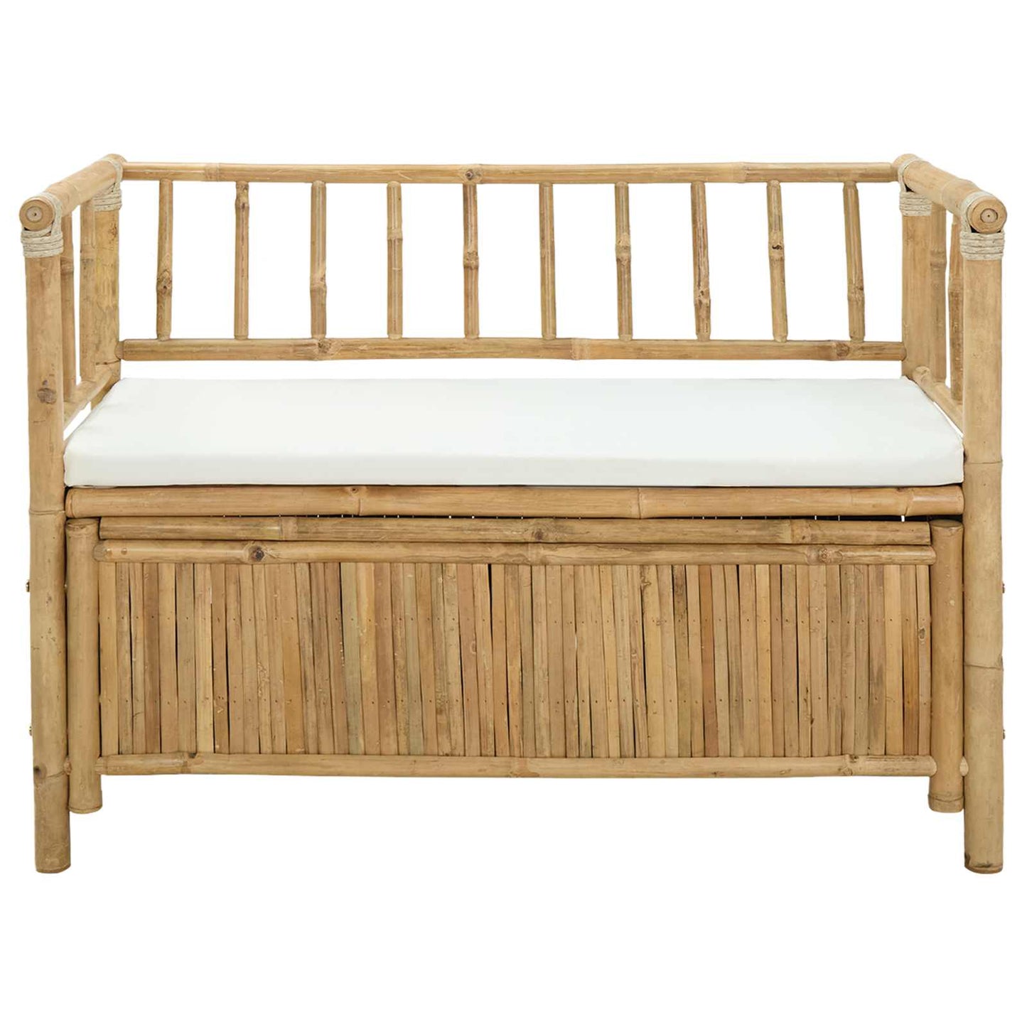 Trädgårdsförvaringsbänk Naturfärg 110 x 47 x 80 cm Bambus