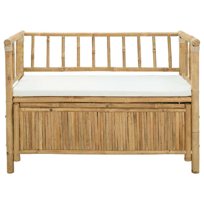 Trädgårdsförvaringsbänk Naturfärg 110 x 47 x 80 cm Bambus