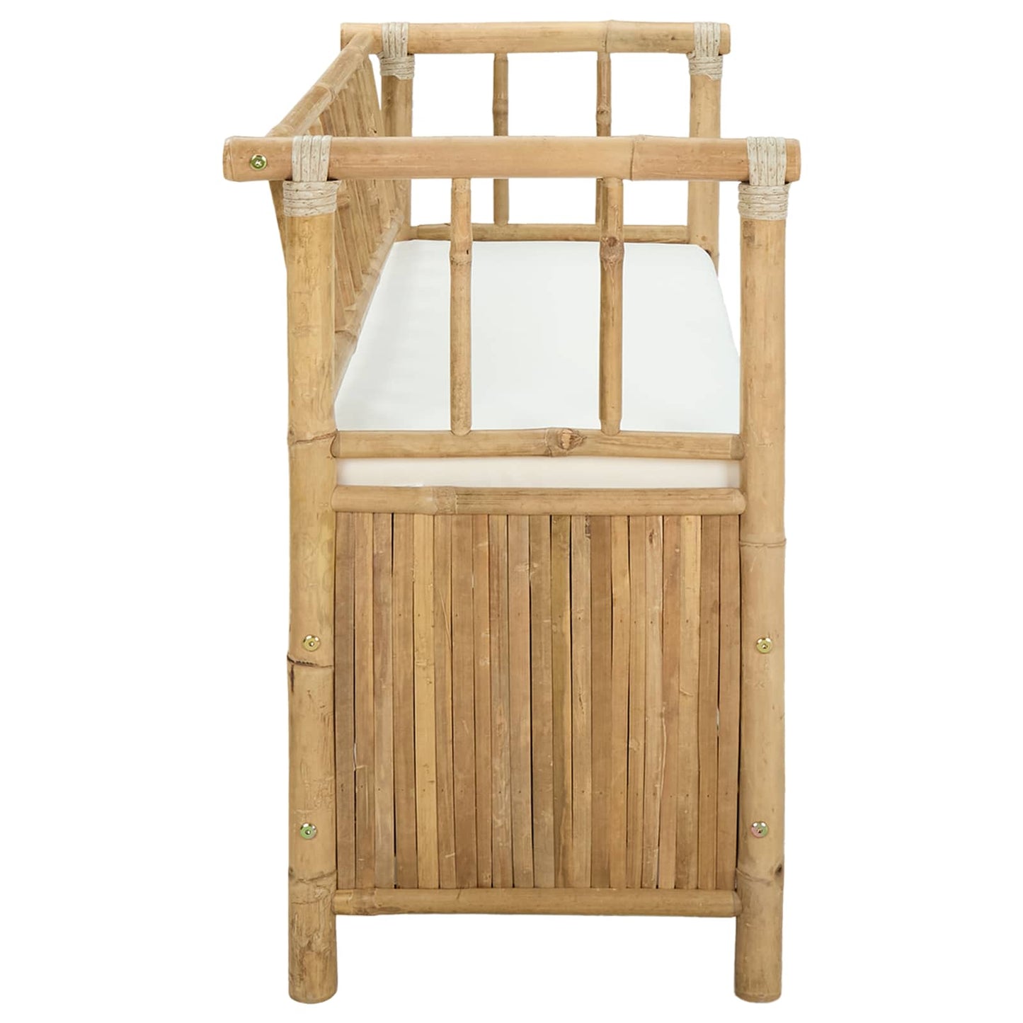 Trädgårdsförvaringsbänk Naturfärg 110 x 47 x 80 cm Bambus
