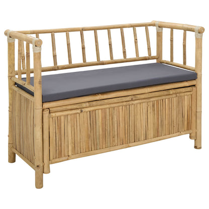 Trädgårdsförvaringsbänk Naturfärg 110 x 47 x 80 cm Bambus
