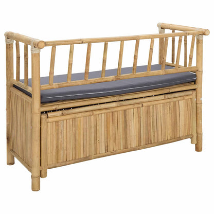 Trädgårdsförvaringsbänk Naturfärg 110 x 47 x 80 cm Bambus