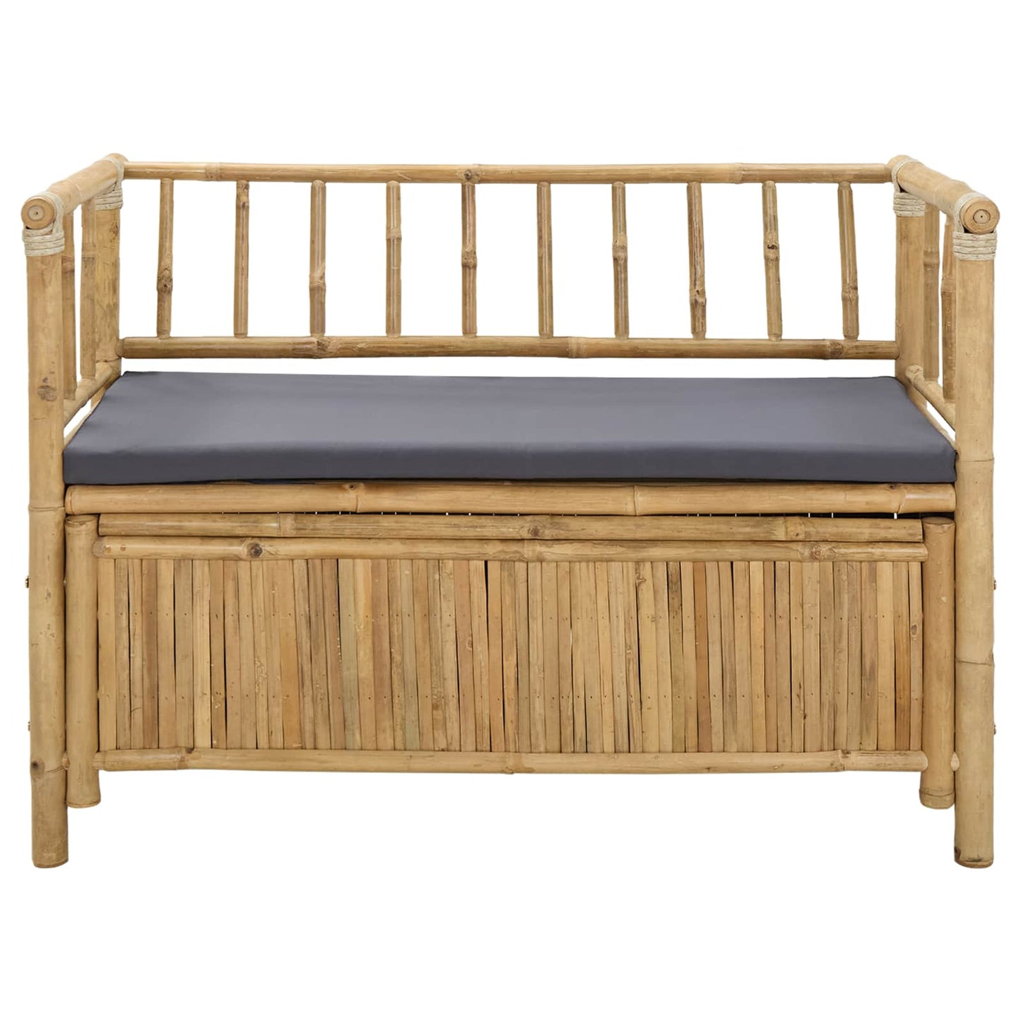 Trädgårdsförvaringsbänk Naturfärg 110 x 47 x 80 cm Bambus