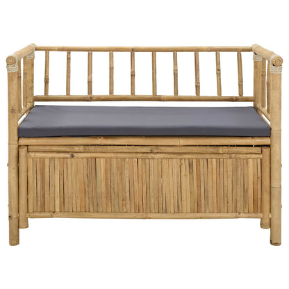 Trädgårdsförvaringsbänk Naturfärg 110 x 47 x 80 cm Bambus