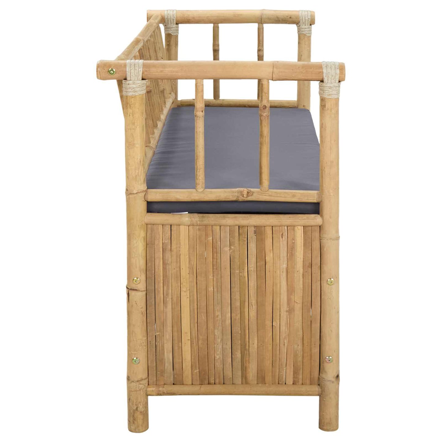 Trädgårdsförvaringsbänk Naturfärg 110 x 47 x 80 cm Bambus