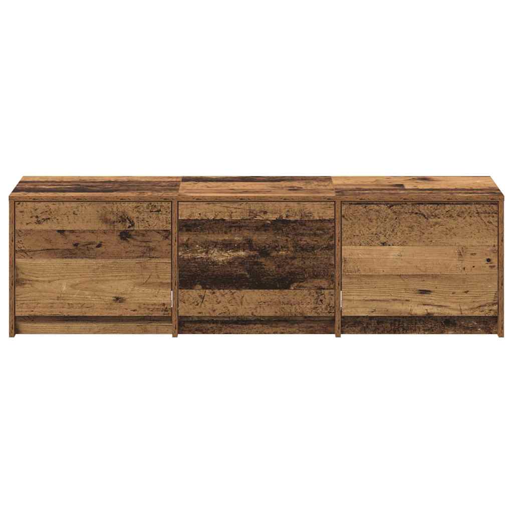 TV-Möbel Åldrat Trä TV-skåp med LEDs 140 x 34 x 40 cm