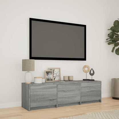 TV-bänk med LED Grå Sonoma 140 x 34 x 40 cm Konstruerat trä