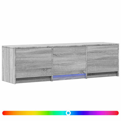 TV-bänk med LED Grå Sonoma 140 x 34 x 40 cm Konstruerat trä
