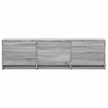 TV-bänk med LED Grå Sonoma 140 x 34 x 40 cm Konstruerat trä