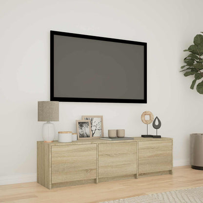 TV-bänk med LED Sonoma-ek 140 x 34 x 40 cm Konstruerat trä