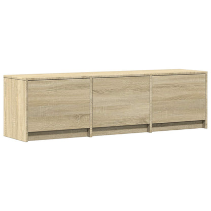 TV-bänk med LED Sonoma-ek 140 x 34 x 40 cm Konstruerat trä