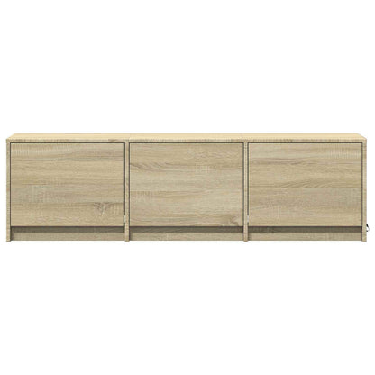 TV-bänk med LED Sonoma-ek 140 x 34 x 40 cm Konstruerat trä