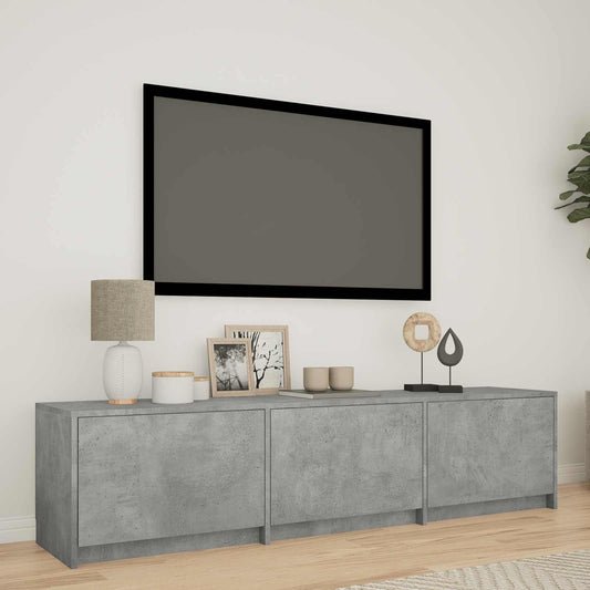 TV-bänk med LED BetongGrå 165 x 34 x 40 cm Konstruerat trä
