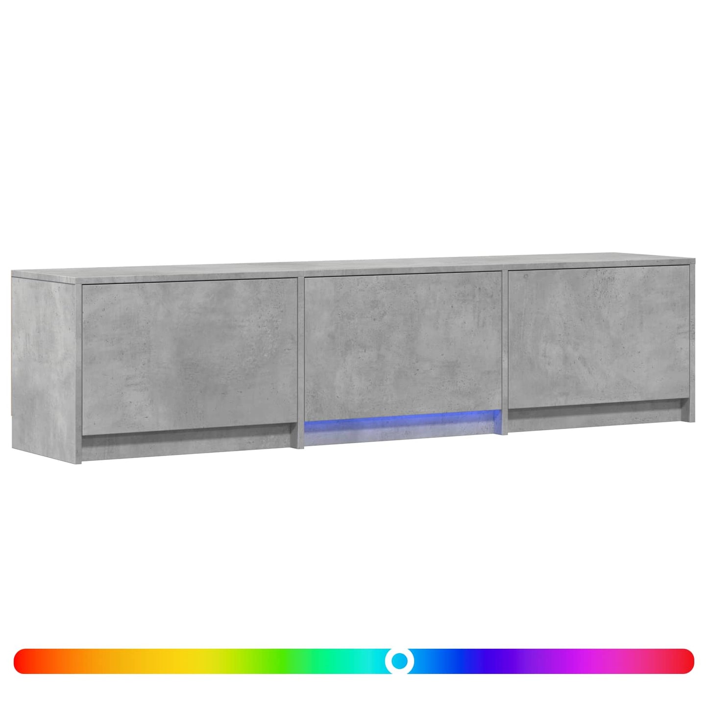 TV-bänk med LED BetongGrå 165 x 34 x 40 cm Konstruerat trä