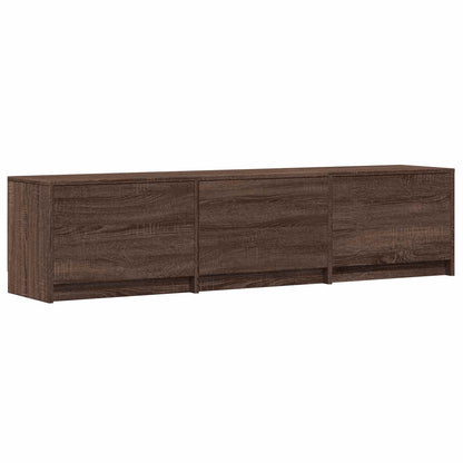TV-bänk med LED Brun ek 165 x 34 x 40 cm Konstruerat trä