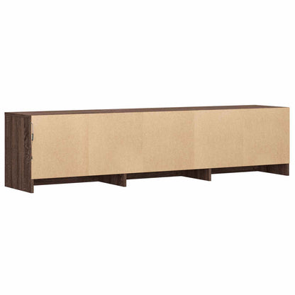 TV-bänk med LED Brun ek 165 x 34 x 40 cm Konstruerat trä