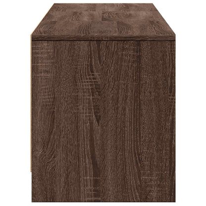 TV-bänk med LED Brun ek 165 x 34 x 40 cm Konstruerat trä