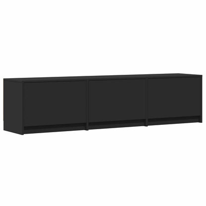 TV-bänk med LED med LED Svart 165 x 34 x 40 cm Konstruerat trä