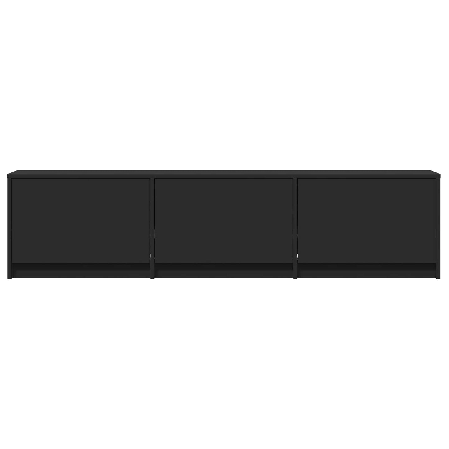 TV-bänk med LED med LED Svart 165 x 34 x 40 cm Konstruerat trä