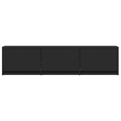 TV-bänk med LED med LED Svart 165 x 34 x 40 cm Konstruerat trä