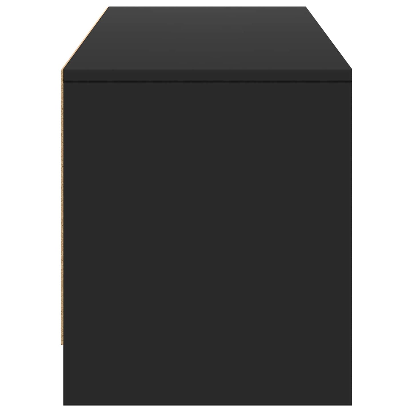 TV-bänk med LED med LED Svart 165 x 34 x 40 cm Konstruerat trä