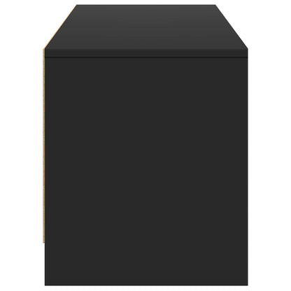 TV-bänk med LED med LED Svart 165 x 34 x 40 cm Konstruerat trä