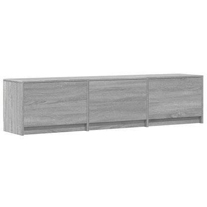 TV-bänk med LED Grå Sonoma 165 x 34 x 40 cm Konstruerat trä