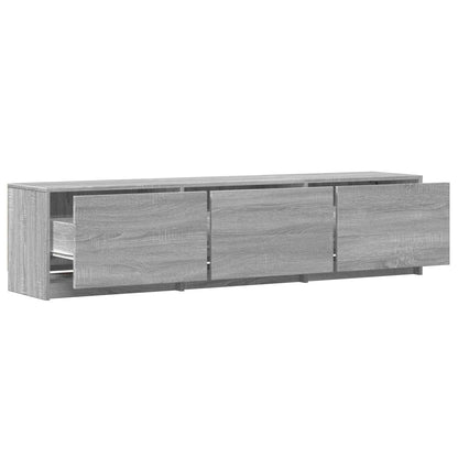 TV-bänk med LED Grå Sonoma 165 x 34 x 40 cm Konstruerat trä