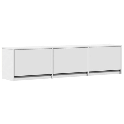 TV-bänk med LED med LED Vit 165 x 34 x 40 cm Konstruerat trä