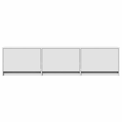 TV-bänk med LED med LED Vit 165 x 34 x 40 cm Konstruerat trä