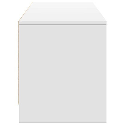 TV-bänk med LED med LED Vit 165 x 34 x 40 cm Konstruerat trä