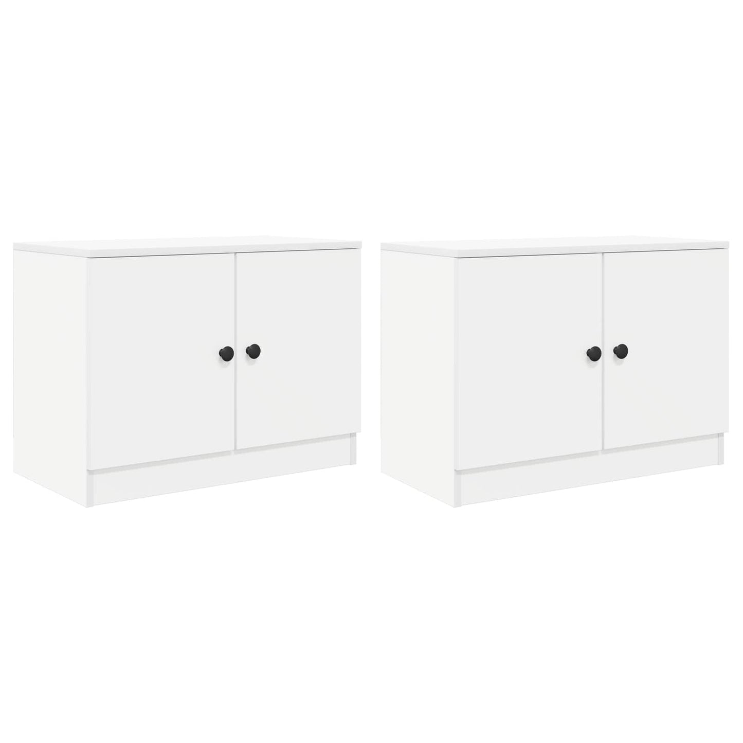 Sängskåp med lagring 2 pcs Vit 66 x 35 x 48 cm Konstruerat trä