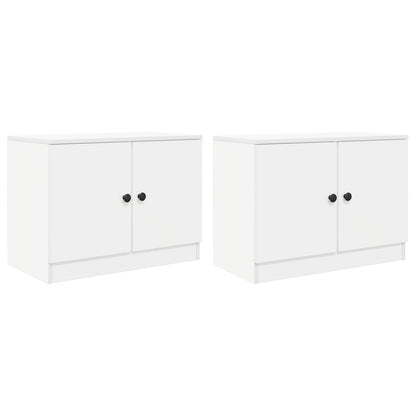 Sängskåp med lagring 2 pcs Vit 66 x 35 x 48 cm Konstruerat trä