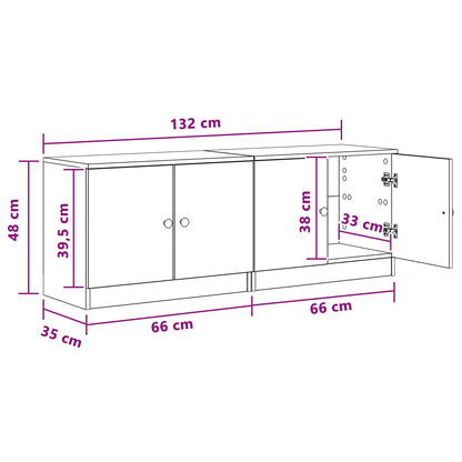 Sängskåp med lagring 2 pcs Vit 66 x 35 x 48 cm Konstruerat trä