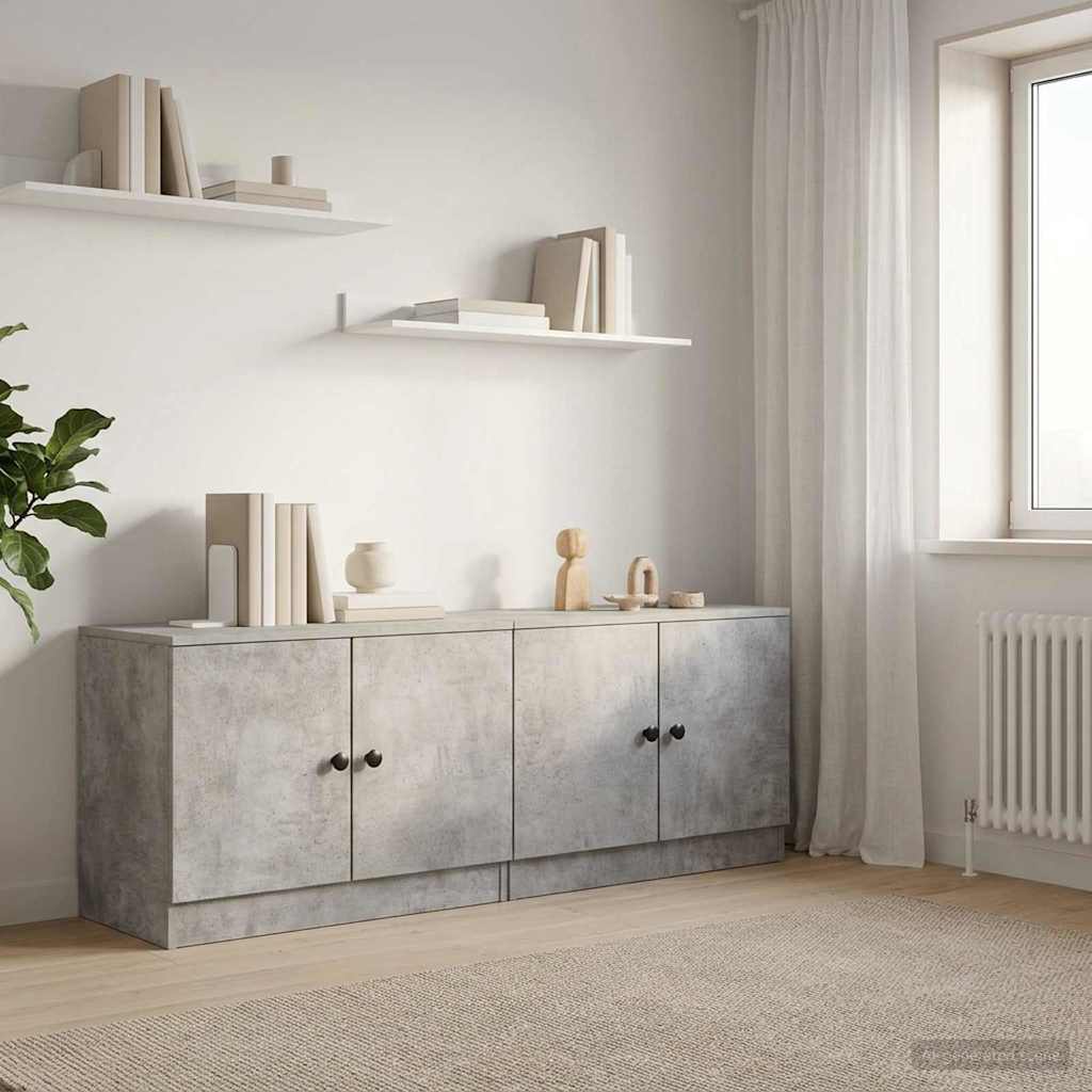 Sängskåp 2 pcs Betonggrå 66 x 35 x 48 cm Konstruerat trä