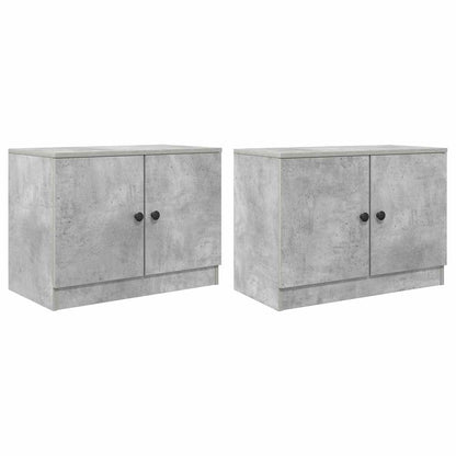 Sängskåp 2 pcs Betonggrå 66 x 35 x 48 cm Konstruerat trä